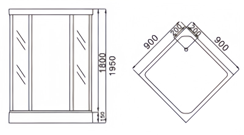 square shower enclsoure