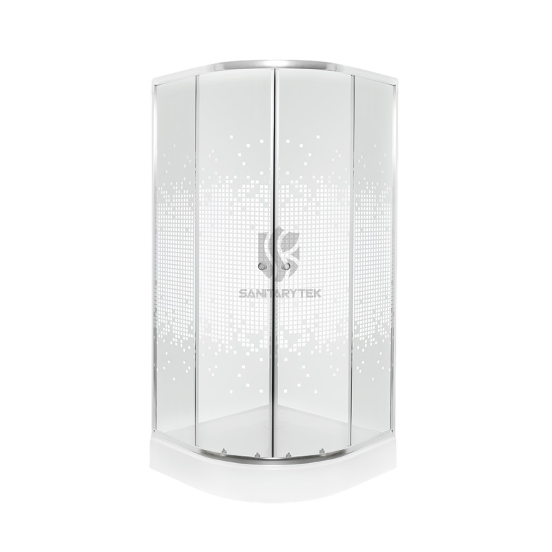 Shower – Door – Corner Round – White Mosaic Shower – Door – Corner Round – White Mosaic