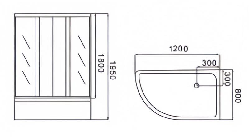 Offset quadrant shower enclosure Offset quadrant shower enclosure