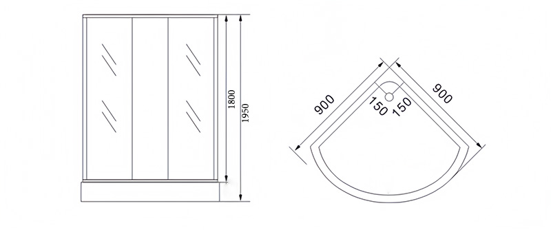 Offset quadrant shower enclosure Offset quadrant shower enclosure