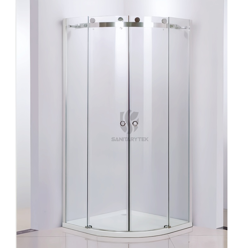Frameless quadrant shower enclosure Frameless quadrant shower enclosure