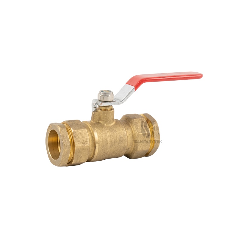 Brass ball valve with compression ends for PE pipe Brass ball valve with compression ends for PE pipe