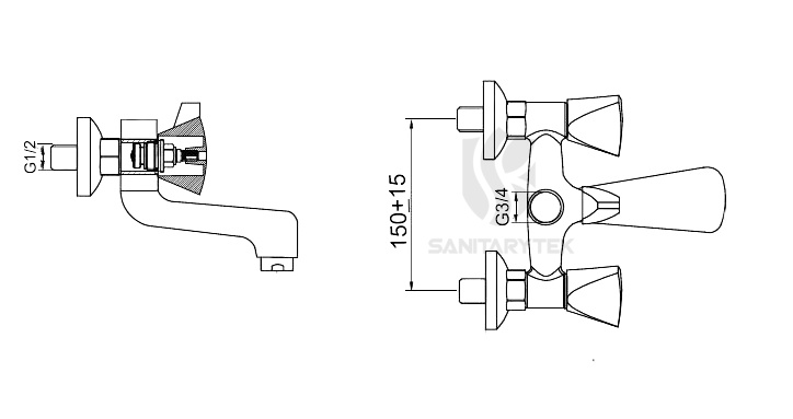 Bath mixer with shower set Bath mixer with shower set