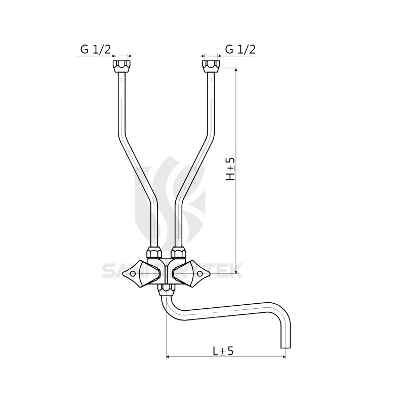 Wall mounted Basin/Sink mixer for low-pressure water heater Wall mounted Basin/Sink mixer for low-pressure water heater