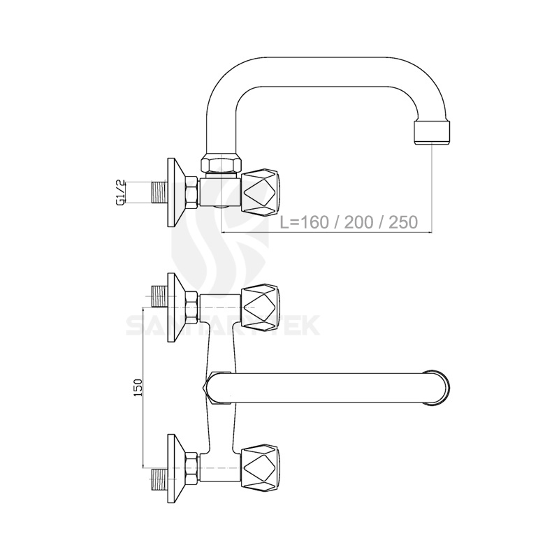 Wall mounted sink mixer Wall mounted sink mixer