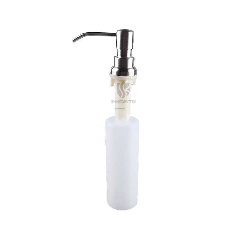 Round Soap Dispenser in Brushed Finish Round Soap Dispenser in Brushed Finish