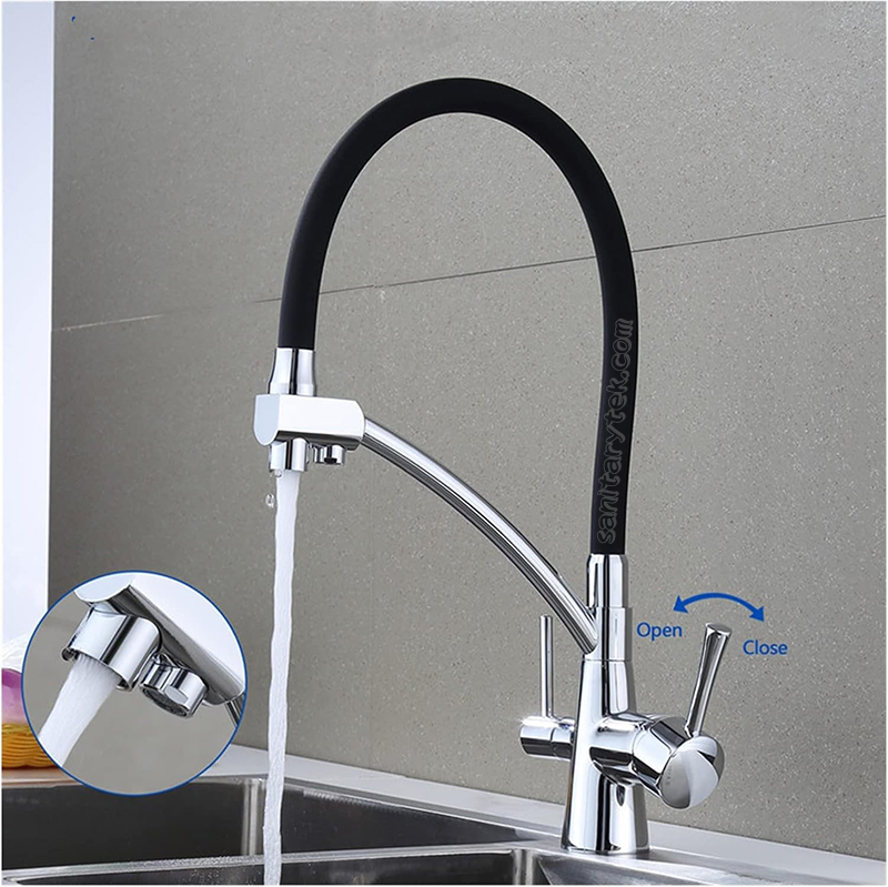 Dual Spout Filter Faucet Mixer Water Purification Feature Tap Dual Spout Filter Faucet Mixer Water Purification Feature Tap