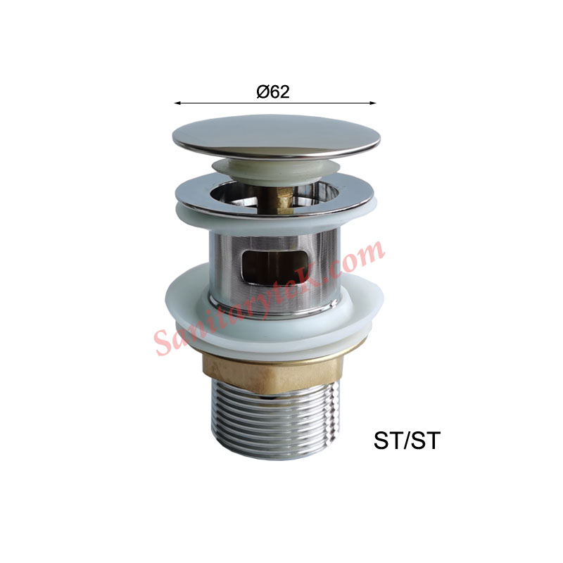 Inox Stainless Steel Slotted Click Clack Basin Waste Inox Stainless Steel Slotted Click Clack Basin Waste