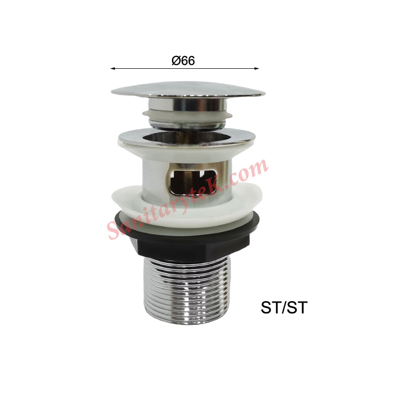 Stainless Steel Slotted Click Clack Basin Waste Stainless Steel Slotted Click Clack Basin Waste