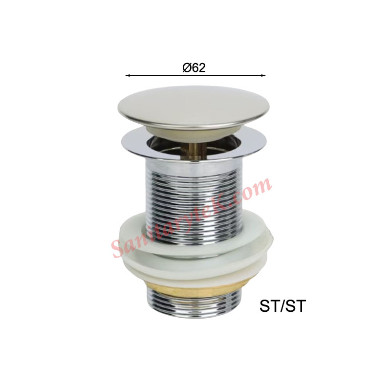 Stainless Steel UnSlotted Click Clack Basin Waste Stainless Steel UnSlotted Click Clack Basin Waste