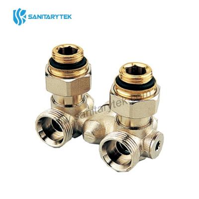 1-Pipe angled thermostatic radiator valve for panel radiators