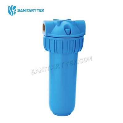 10 Inch filter housing with blue sump and brass insert