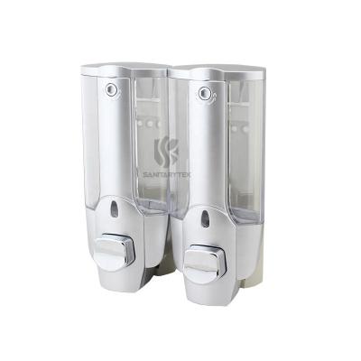 2 Soap dispenser - wall mounted - lockable - satin / clear