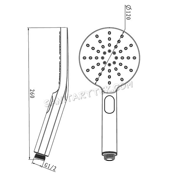3 Function hand shower chrome (round)