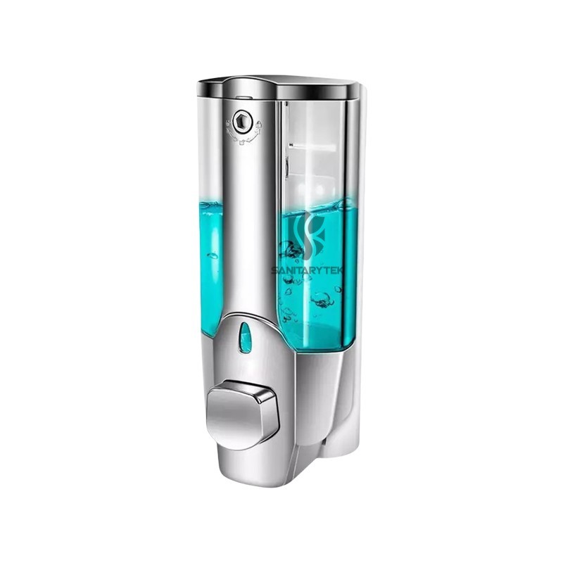 350ml Wall mount liquid soap dispenser with lock chrome - Image 2