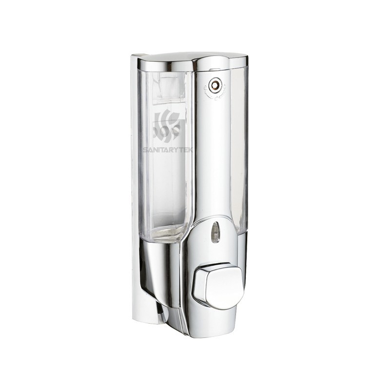 350ml Wall mount liquid soap dispenser with lock chrome - Image 3