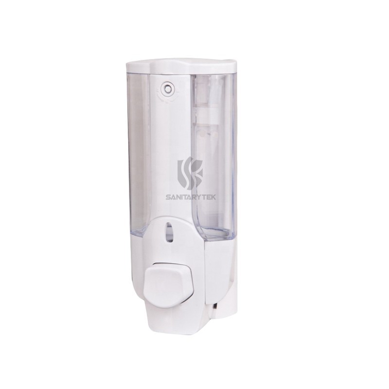 350ml Wall mount liquid soap dispenser with lock, white - Image 2