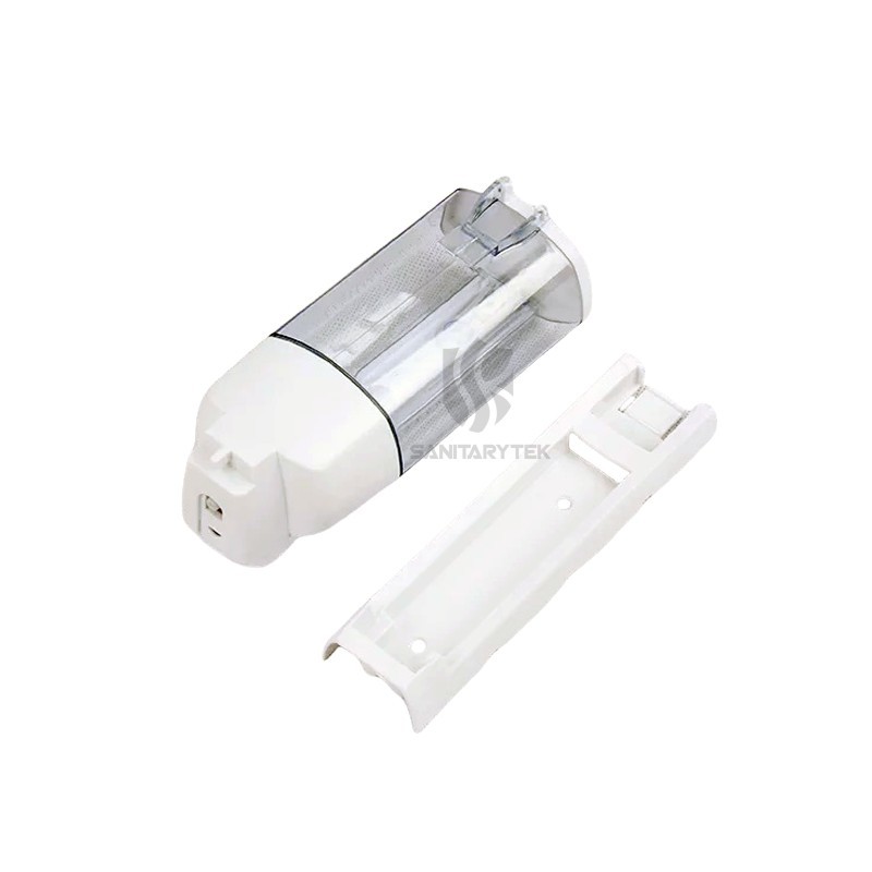 350ml Wall mount liquid soap dispenser with lock, white - Image 4