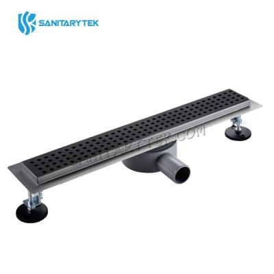 360 Degree rotation type stainless steel bathroom shower drain matte black