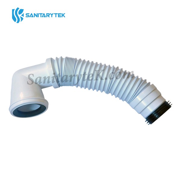 90° Bend flexible extendable toilet pan connector