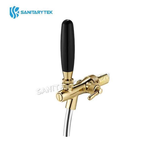Adjustable beer tap shank G5/8x35mm gold plated