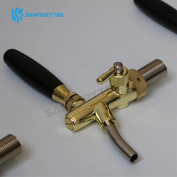 Adjustable beer tap shank G5/8x35mm gold plated - Image 4