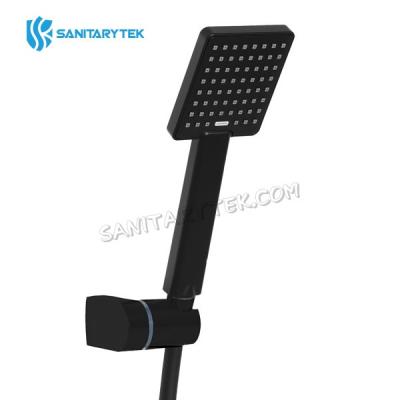 Black adjustable bathroom ABS hand shower set