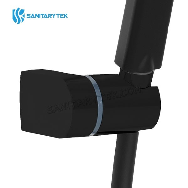 Black adjustable bathroom ABS hand shower set