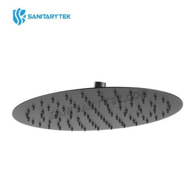 Black stainless steel round shower head