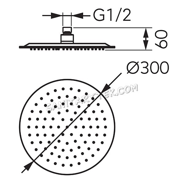 Black stainless steel round shower head - Image 2