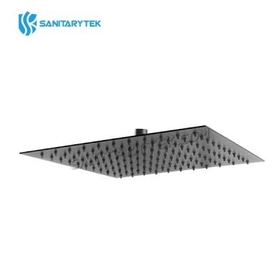 Black stainless steel square thin rain shower head