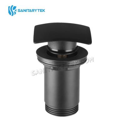 Black wash-basin CLICK/CLACK waste with overflow, square plug