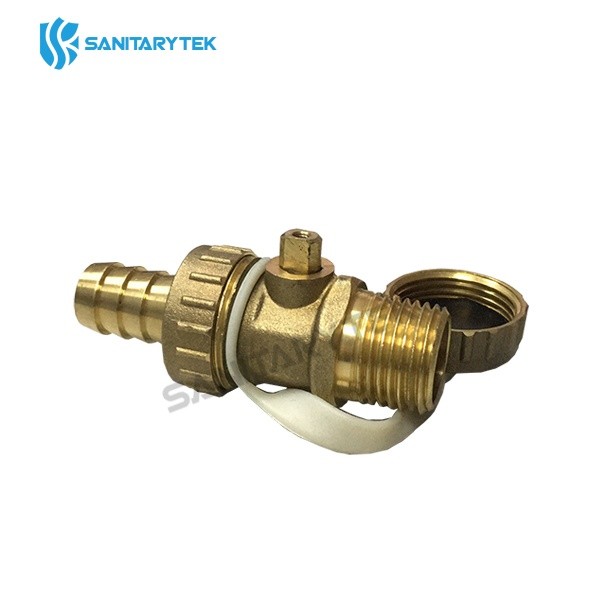 Boiler drain valve with hose connection and operation cap