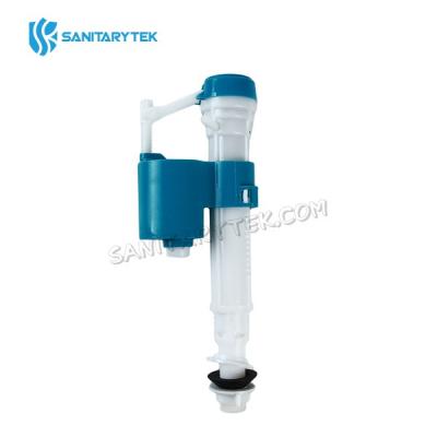 Bottom entry filling valve with plastic thread