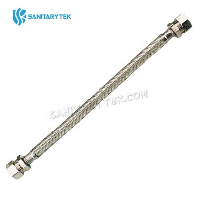 Braided stainless steel flex connector, compression ends