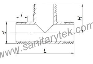 Brass Tee male-male-male