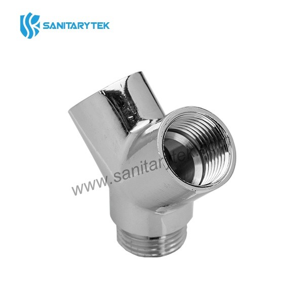 Brass Y Fitting – male-female, polished, chrome plated - Image 2