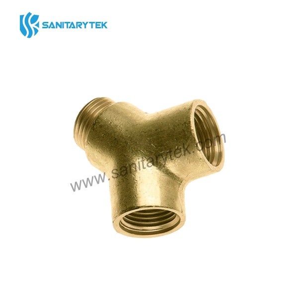 Brass Y Fitting – male-female, polished, chrome plated