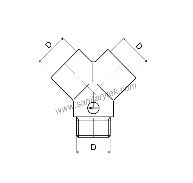 Brass Y Fitting – male-female, polished, chrome plated - Image 4