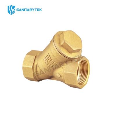 Brass Y pattern strainer with stainless steel filter