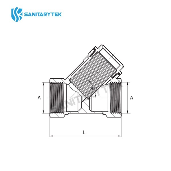 Brass Y pattern strainer with stainless steel filter