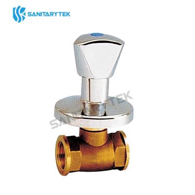 Brass built-in stop valve with chrome handle