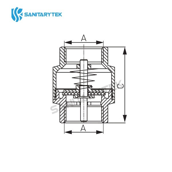 Brass check valve with brass disk