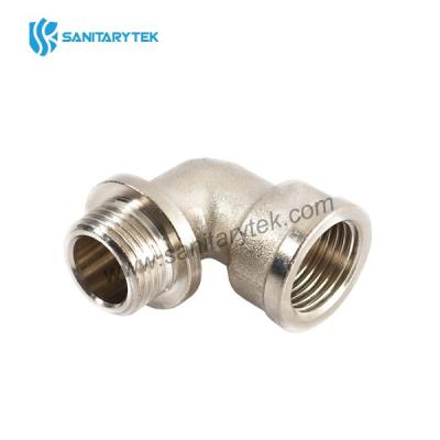 Brass elbow 90° M/F nickel-plated