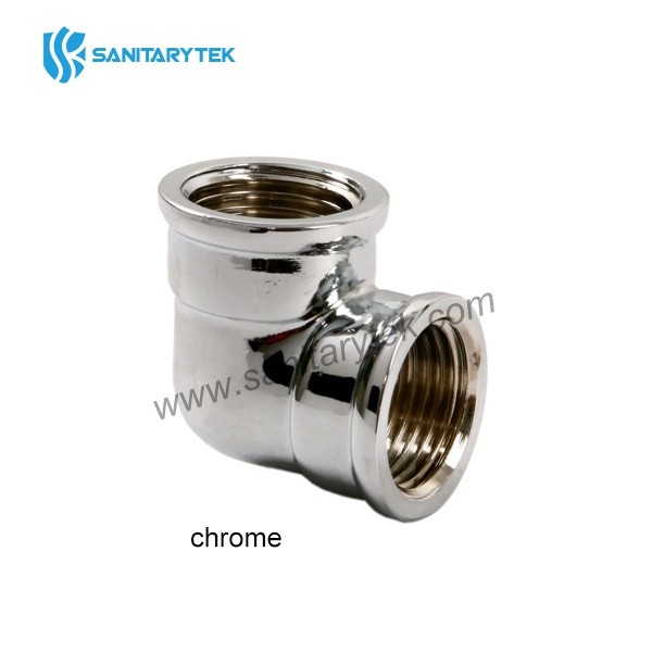 Brass elbow 90° female-female yellow