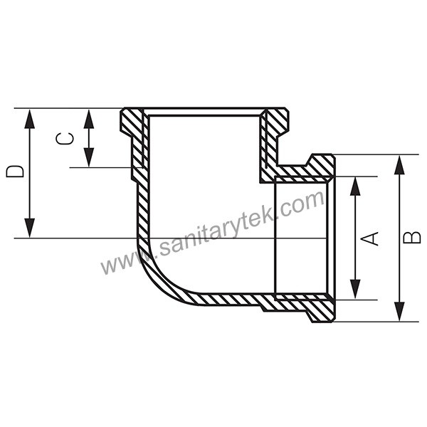 Brass elbow 90° female-female yellow