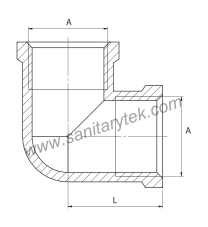 Brass elbow 90° f/f chrome plated