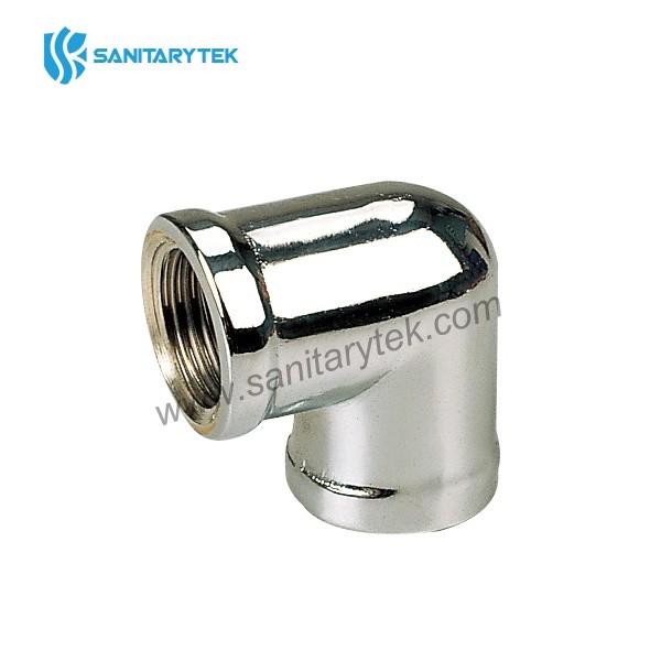 Brass elbow 90° f/f chrome plated