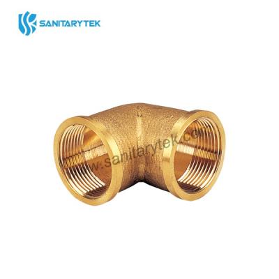 Brass elbow 90° f/f yellow