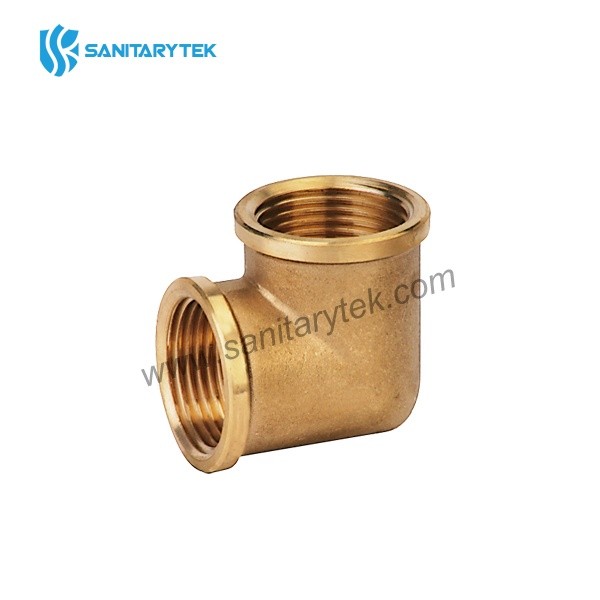 Brass elbow 90° f/f yellow